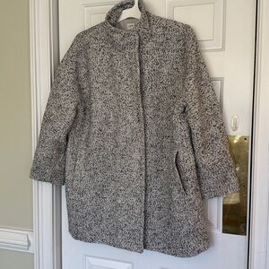 JCrew 20W tweed coat with gold zipper